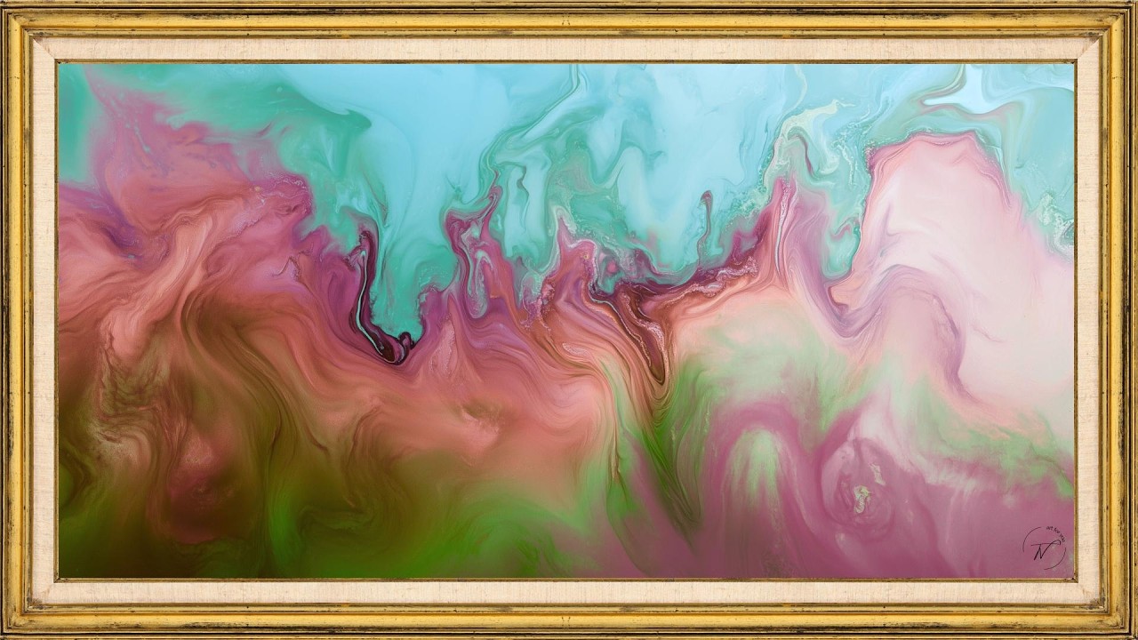 2 Hours Abstract Fluid Art Screensaver | 4K TV Frame Art | Relaxing Color Flow Background