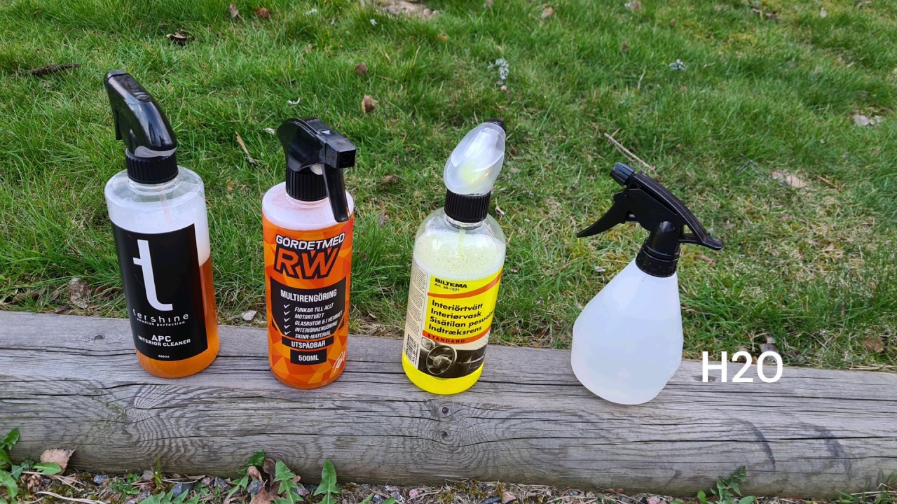 Test av APC/Interiör tvätt, Tershine, RW, Biltema och H2O