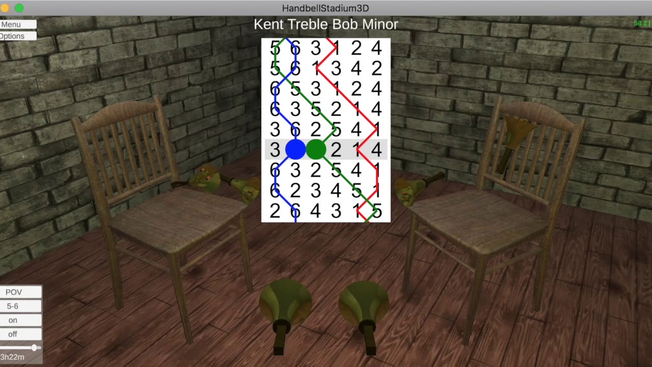 Kent Minor on 5-6 with blue line animation and commentary