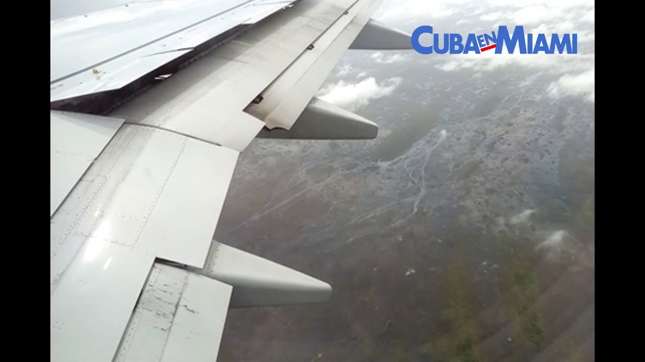Espectaculares imágenes de un vuelo de La Habana a Miami por American Airlines