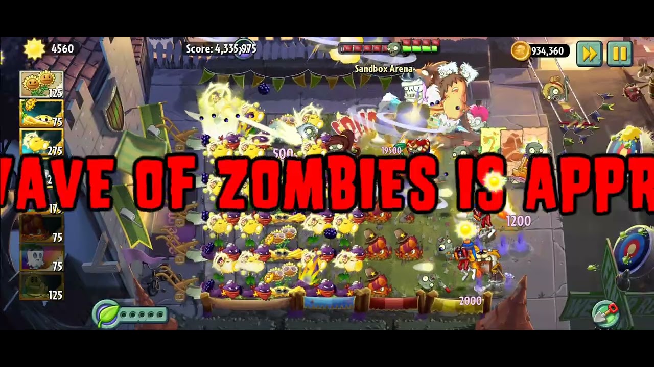 Plants vs Zombies 2 Reflourished sandbox level gameplay strat AA meta (Solar Pea-Blastberry)