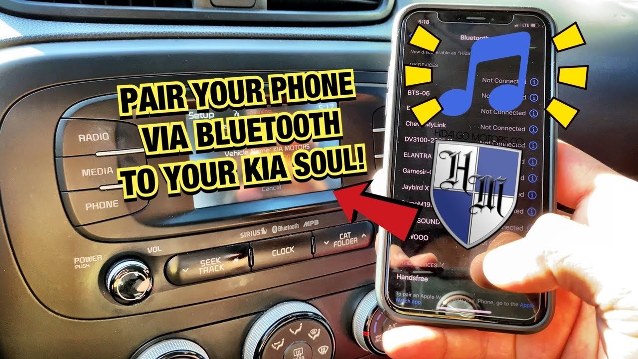 КАК БЫСТРО И ЛЕГКО ПОДКЛЮЧИТЬ ТЕЛЕФОН ЧЕРЕЗ BLUETOOTH К KIA SOUL