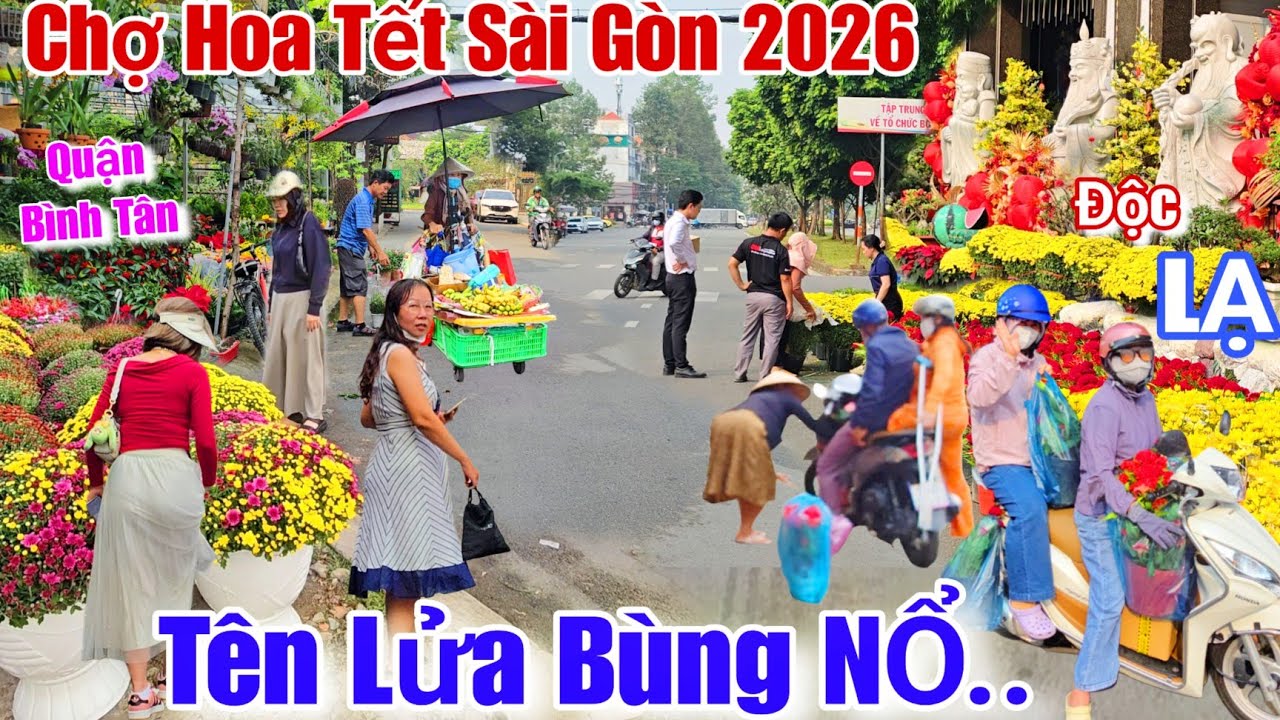 Chợ Hoa Tết sài gòn 2026 khu Tên lửa Bùng NỔ..Quận Bình Tân rần rần mua hoa kiểng độc lạ đón xuân