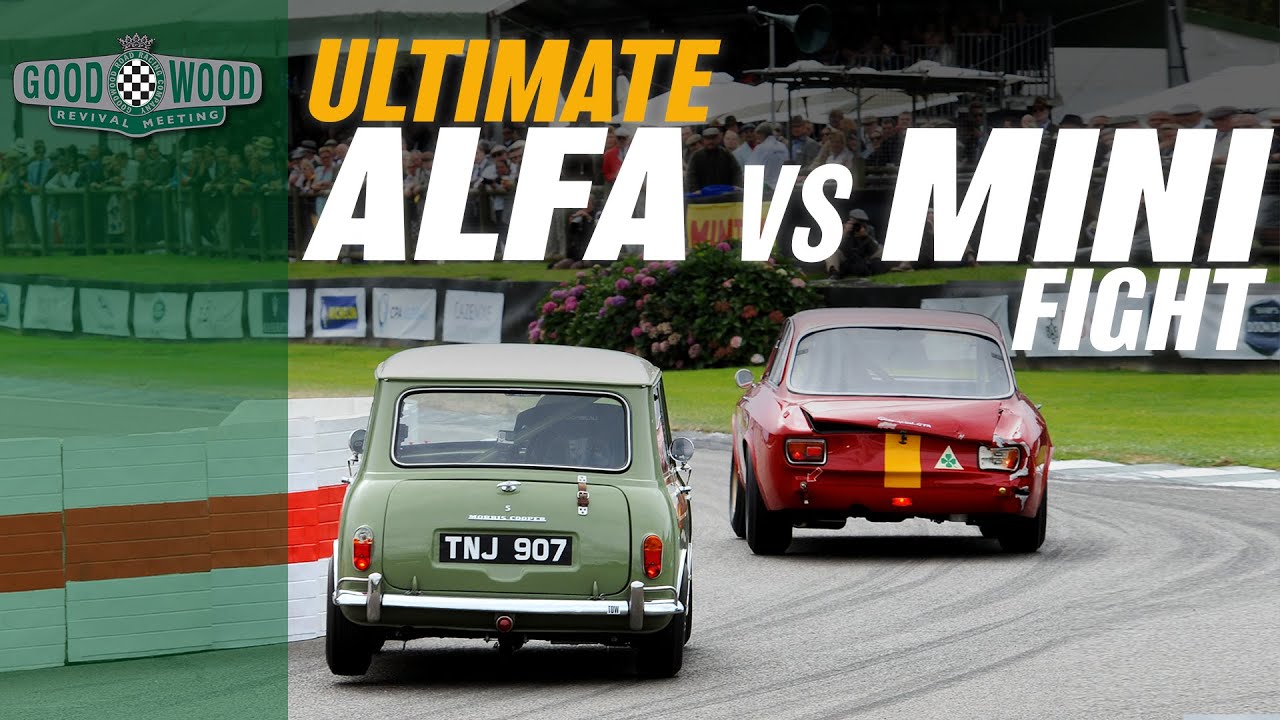 Нелепая битва Mini против Alfa GTA на трассе в Гудвуде