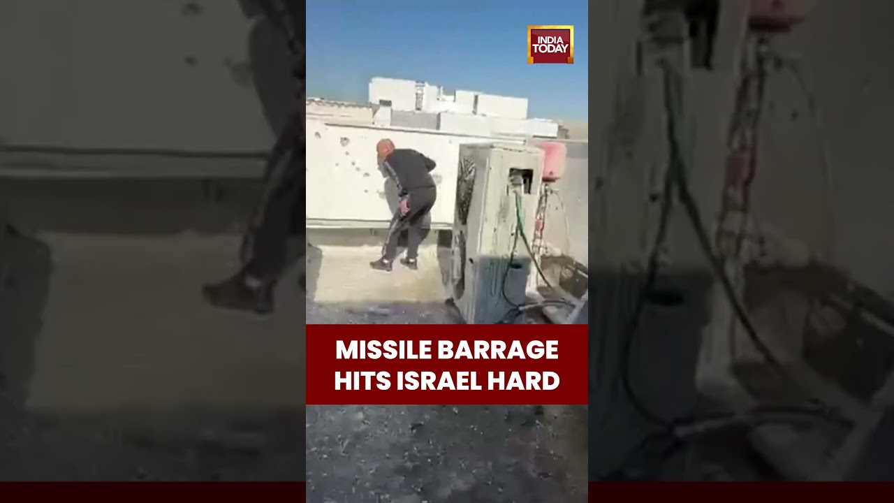 Intercepted Iranian Missiles Rain Debris Over Central Israel | #iranmissiles #israeliranwar