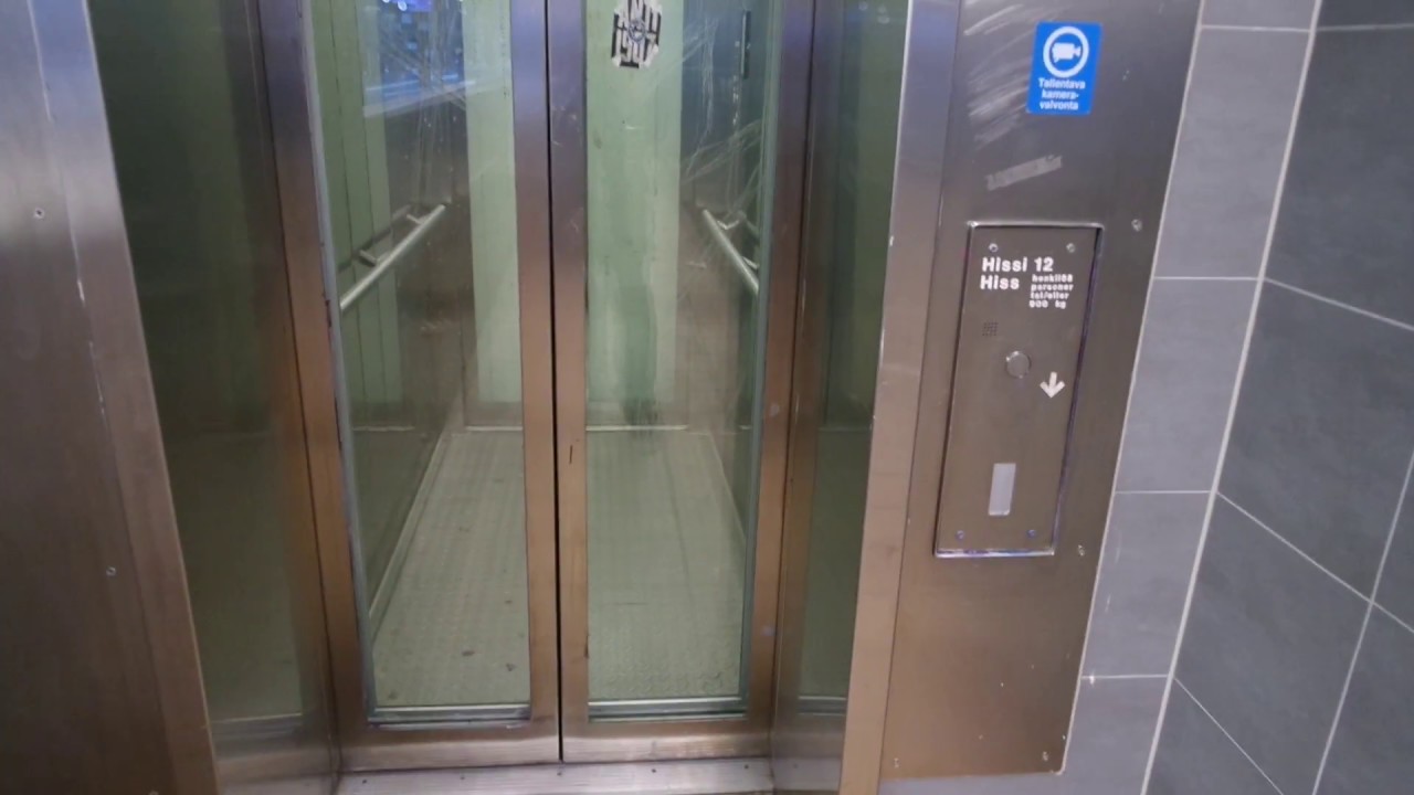 Kone traction elevator/lift in Martinlaakso railway station, Vantaa