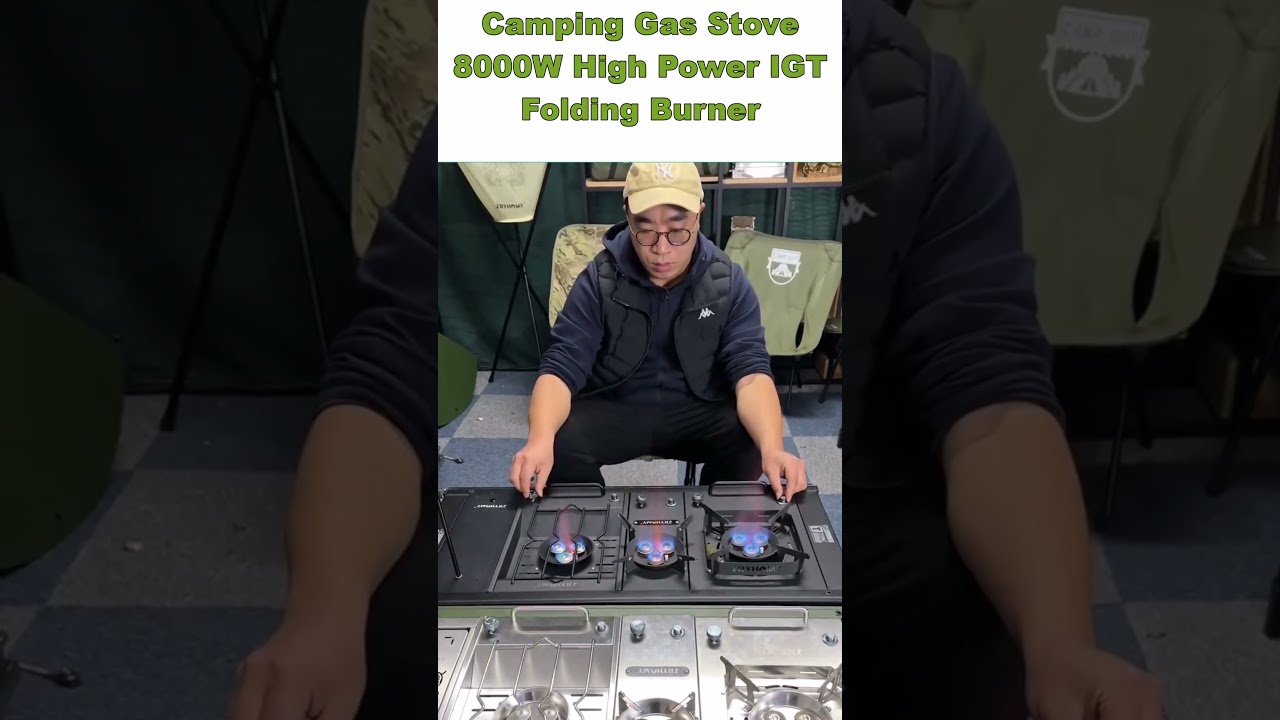 Camping Gas Stove 🔥 8000W High Power IGT Folding Burner | Stainless Steel Grill & Brazier #campstove