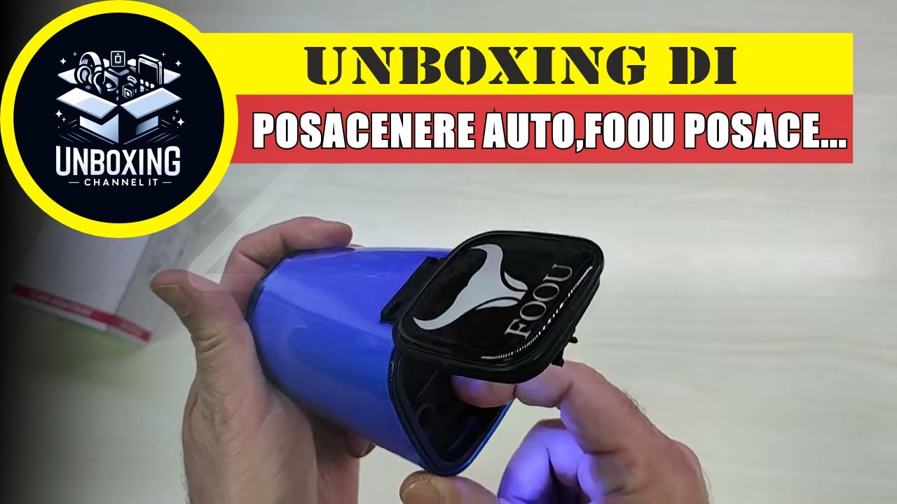 Posacenere auto,FOOU Posacenere con coperchio,con Indicatore luminoso LED blu per a