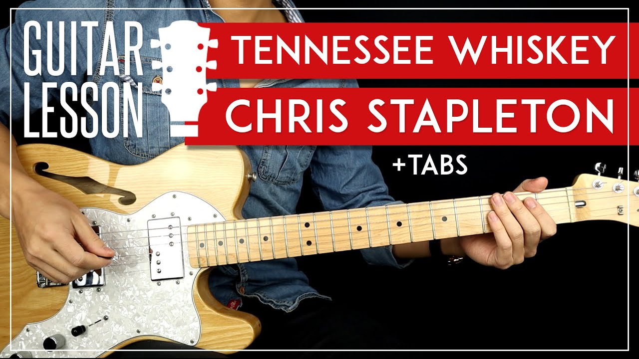 Tennessee Whiskey Guitar Tutorial 🎸 Chris Stapleton Guitar Lesson  |No Capo + 2 Chords + Solo|