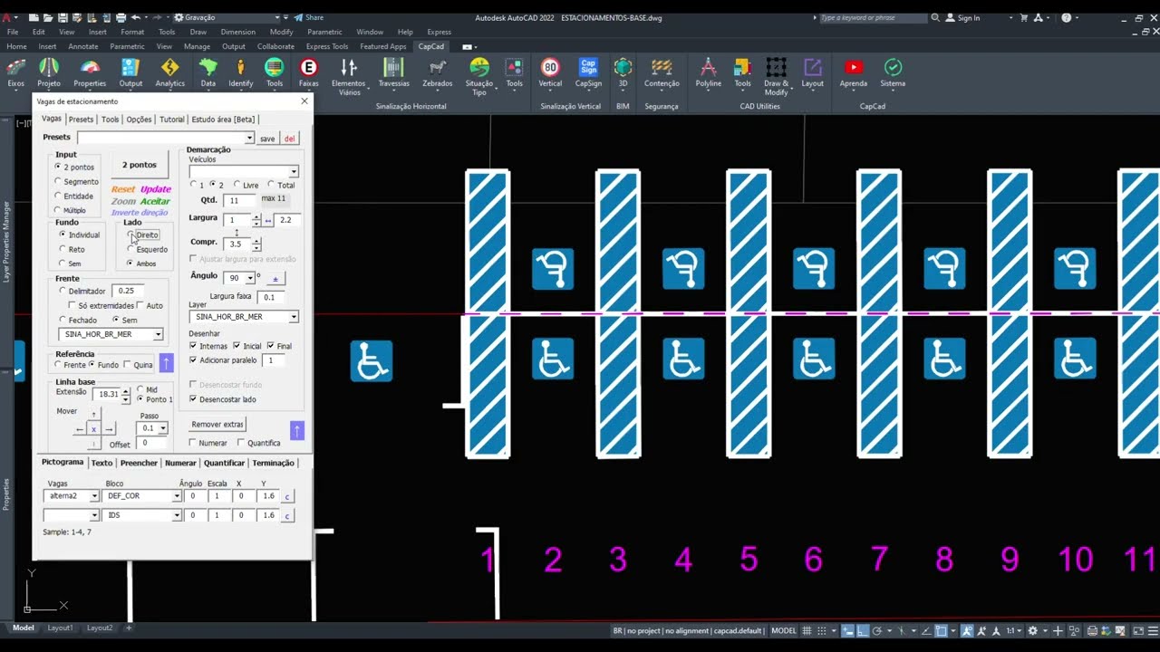 Projeto de estacionamento no CapCad - 2. Tutorial