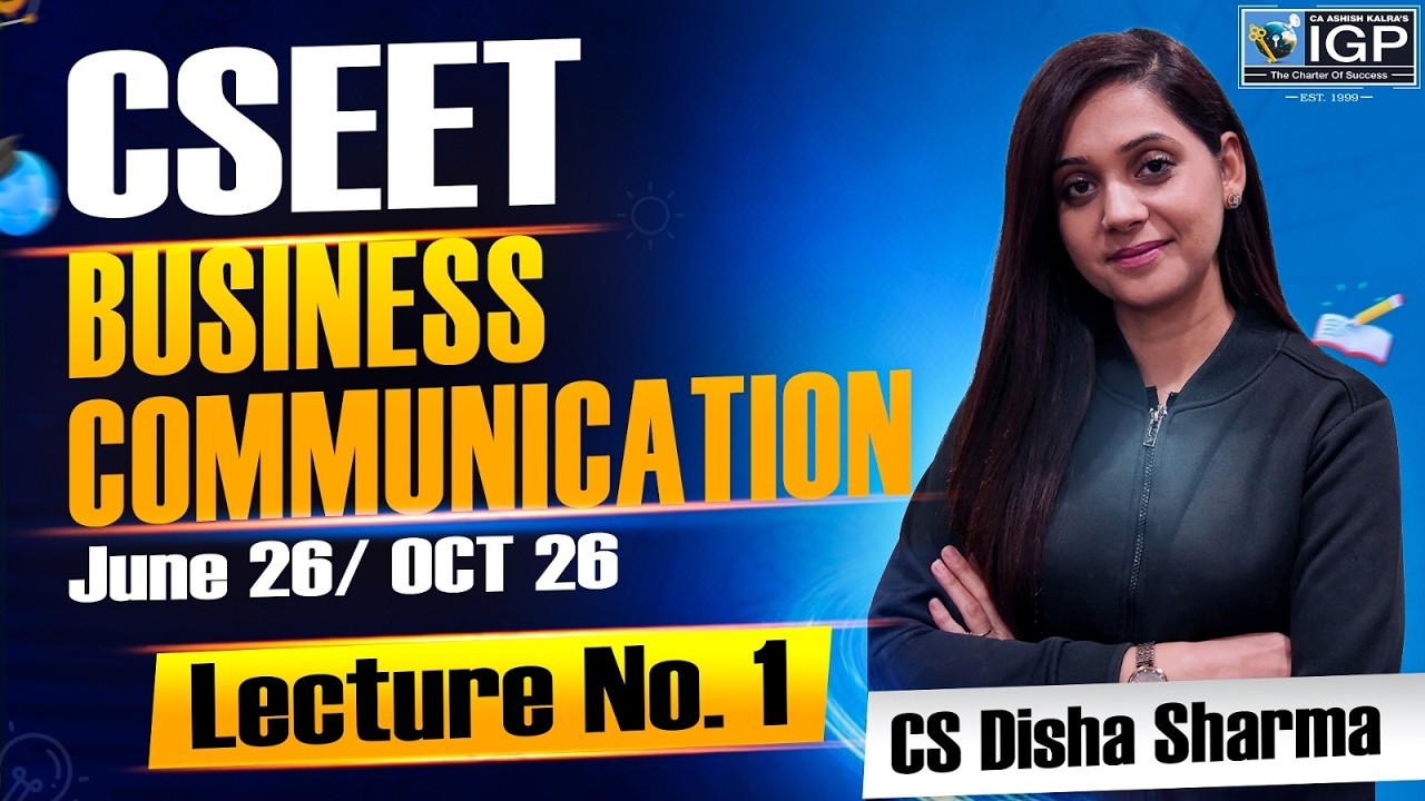 CSEET || Business Communication || Demo Video-1 || For June'26 attempt || By CS Disha Sharma