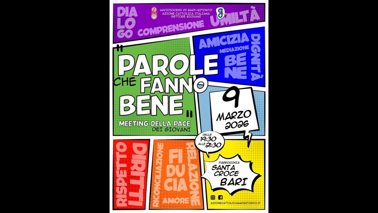 Parole che fanno bene - lunedì 9 marzo 2026 ore 19:30 - Parrocchia Santa Croce - Bari