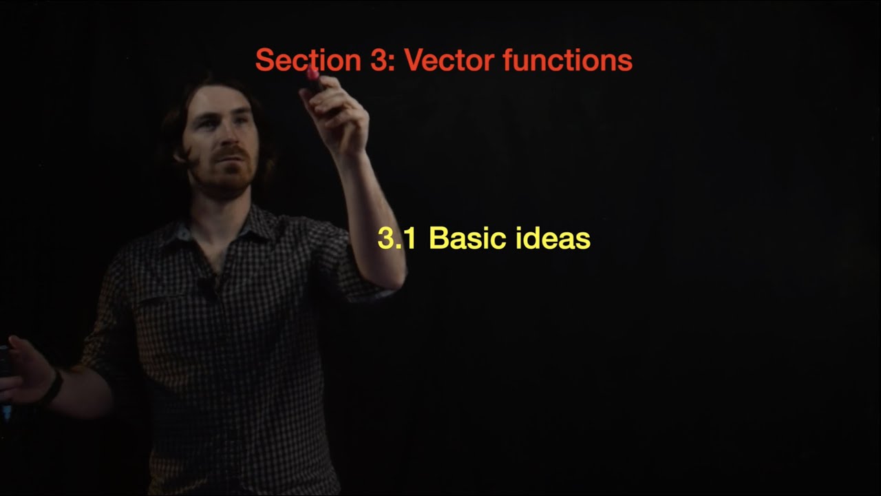 Calculus in 3D Section 3.1: Vector functions - basic ideas