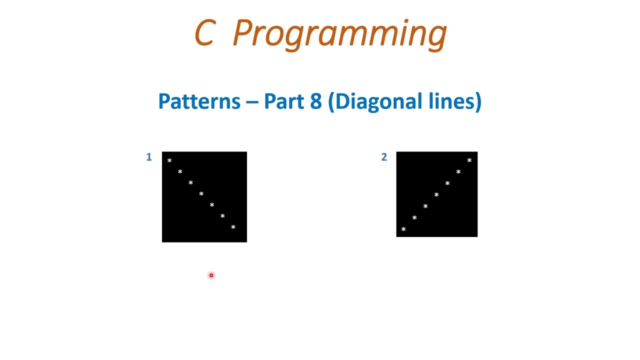 Diagonal lines patterns in C language
