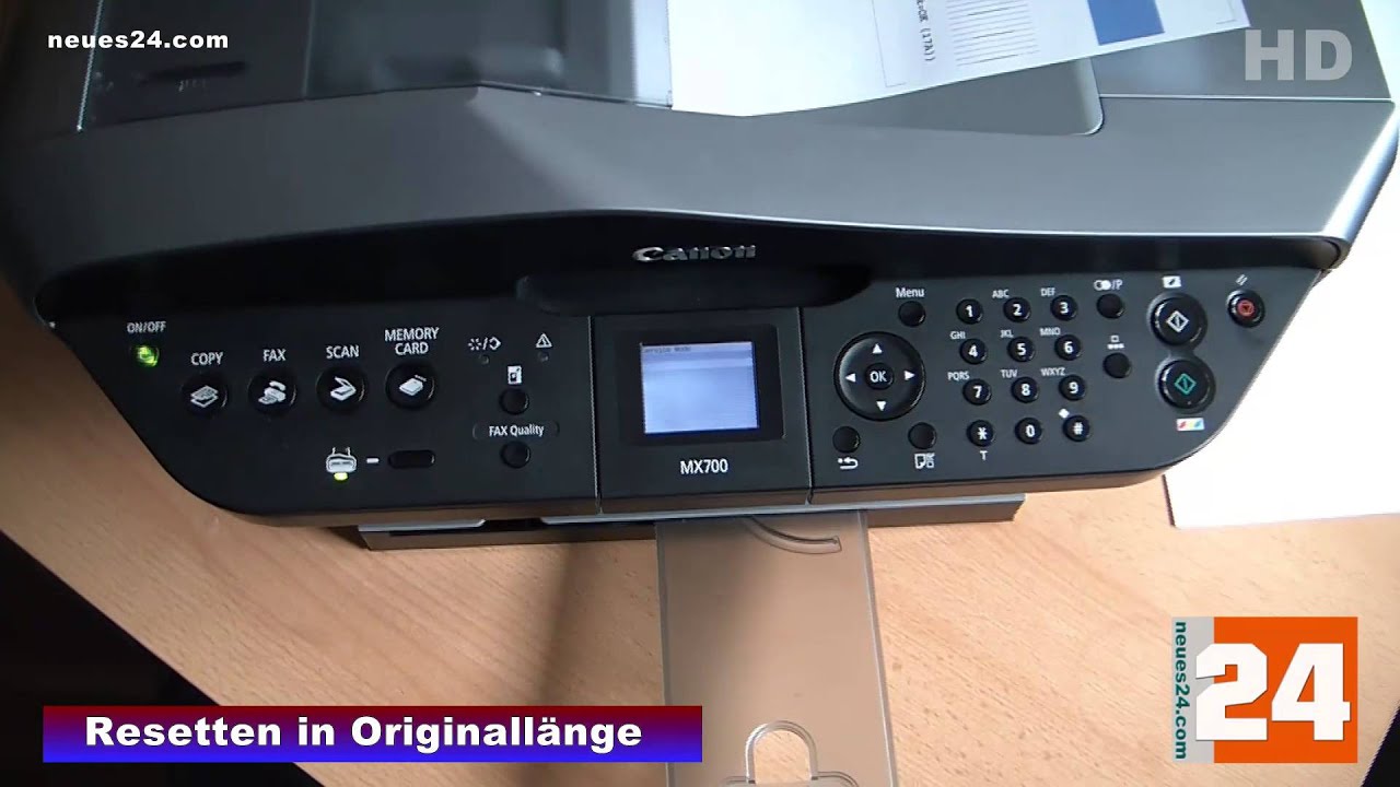 Canon MX700 Resetten