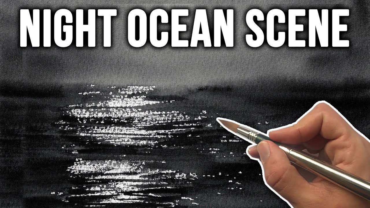How to Paint a Nocturnal Seascape in Watercolor 🎨