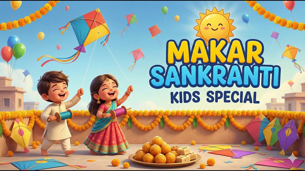🪁 मकर संक्रांति स्पेशल - Long| Fun Kite Song for Kids | Happy Makar Sankranti