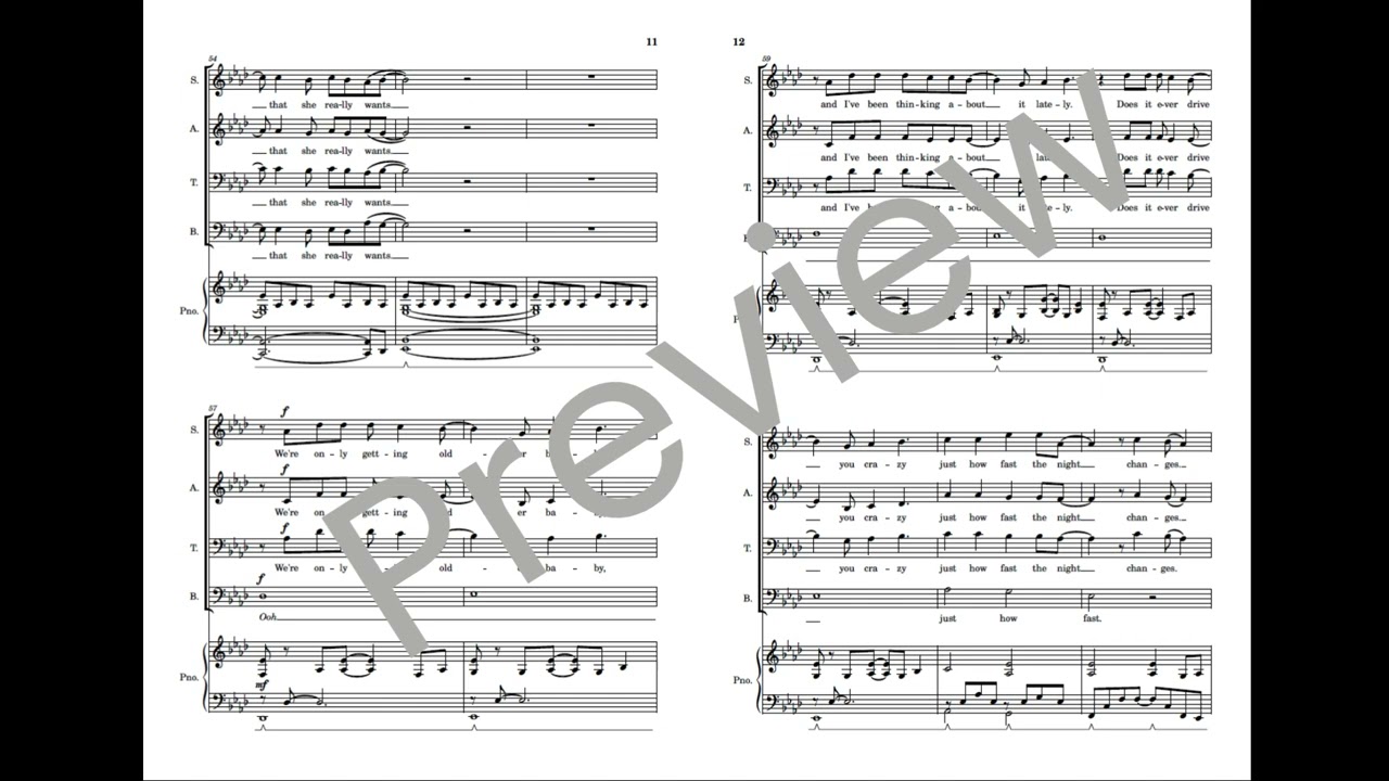 Night Changes - One Direction (SATB choir)