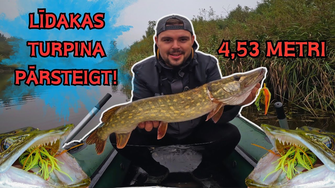 Līdaku cope upē! Vai panākumu atslēga ir chatterbaiti? 4,53 metri līdaku laivā un vēl vairākas copes