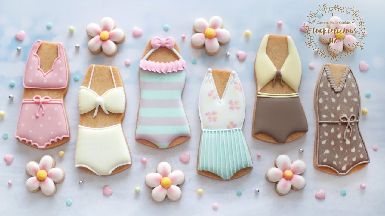 How to decorate SWIMSUIT COOKIES ~ ONE Cutter, SIX Designs!