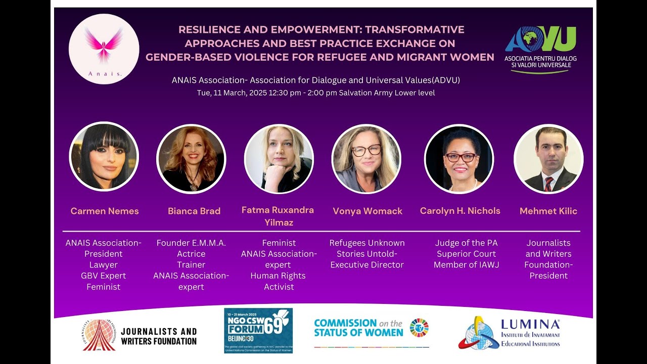 CSW69 ANAIS-ADVU-JWF Panel: Resilience and Empowerment: Gender-Based Violence Against Refugee Women