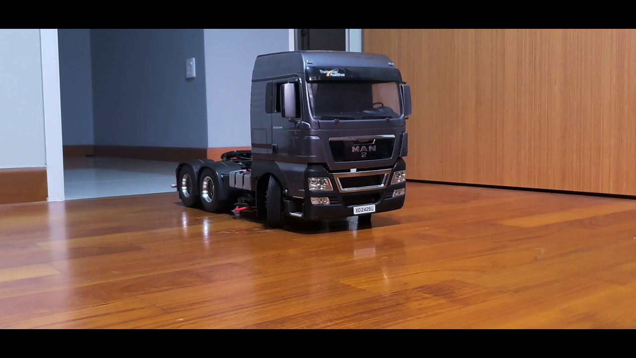 1/14  TAMIYA GUN METAL MAN TGX  26.540 6X4 test run