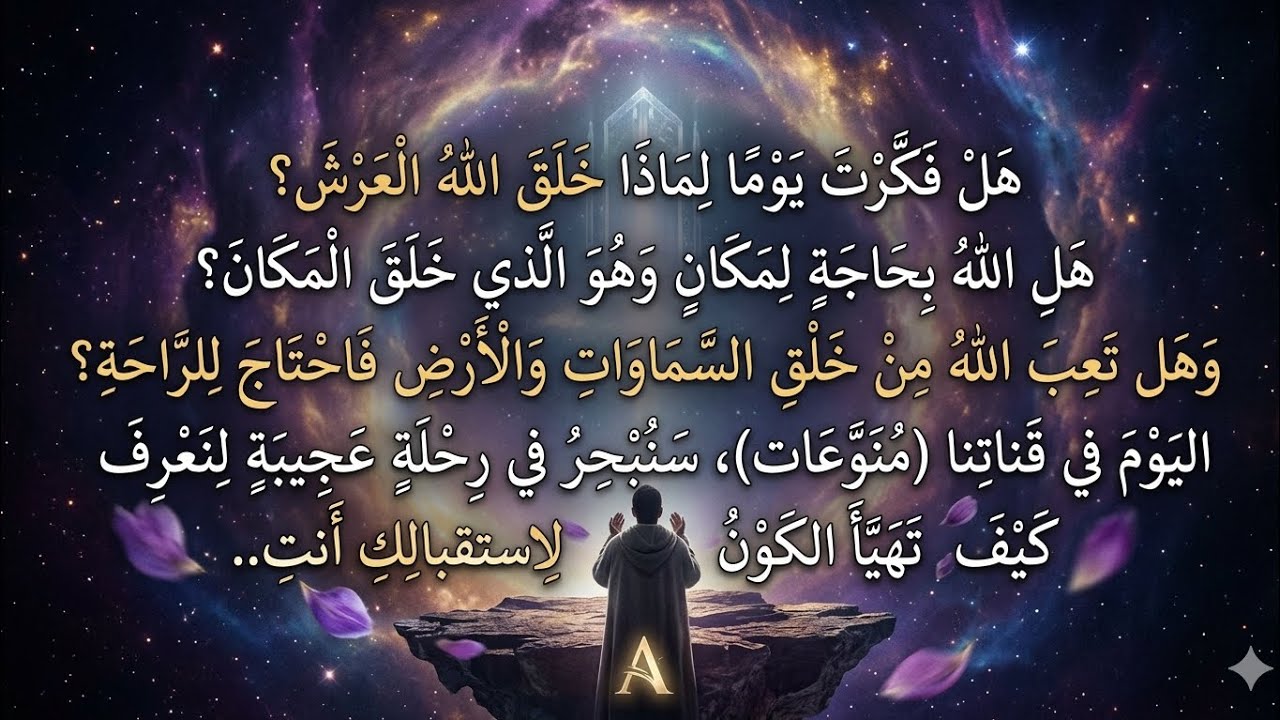 لماذا خلق الله العرش وهو الغني عن العالمين؟هل يحتاج الله للراحة؟