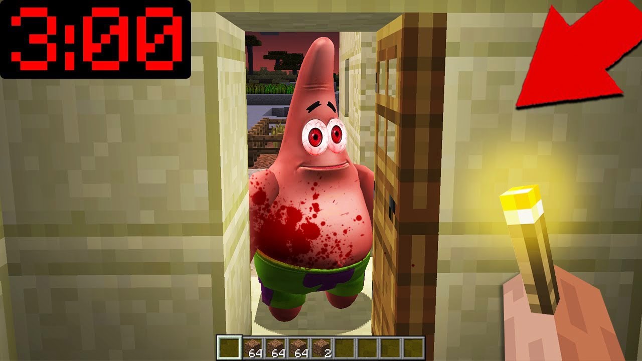 DO NOT OPEN the DOOR to REAL CREEPY PATRICK in Minecraft at 3:00 am !!!