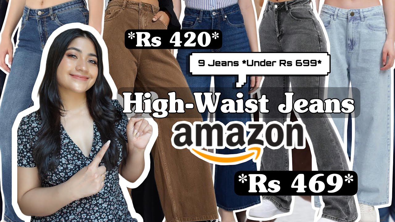 HUGE Amazon High-Waist Jeans Haul *Under Rs 699*| Bootcut, Straight-FIT & Wide-Leg Jeans| Renigraphy