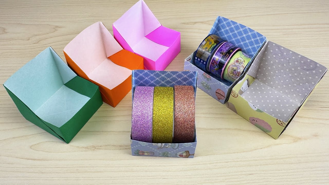 【折り紙１枚】簡単で可愛いボックス✨How to make box#상자#박스#ボックス#箱#物入れ#box#盒子#Craft#折り方#おりがみ#easy#origami#摺紙#종이접기#折纸#diy