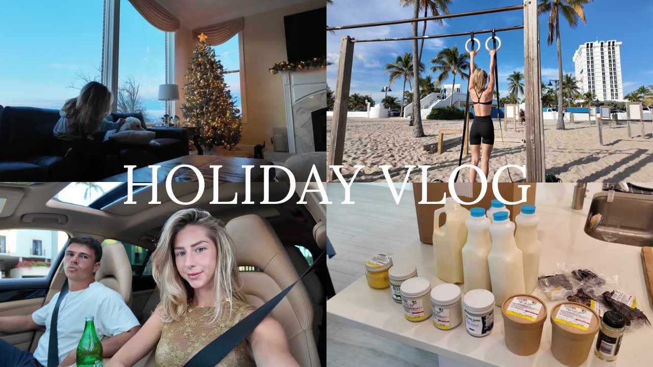Holiday Vlog: NY for the holidays + homemade meals, beach workout, date night & more in Florida
