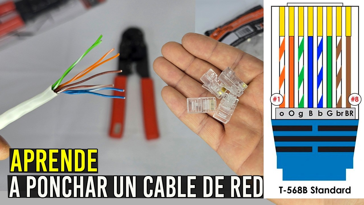 C&oacute;mo PONCHAR un Cable de RED UTP/ Conectores RJ45(R&aacute;pido y F&aacute;cil)