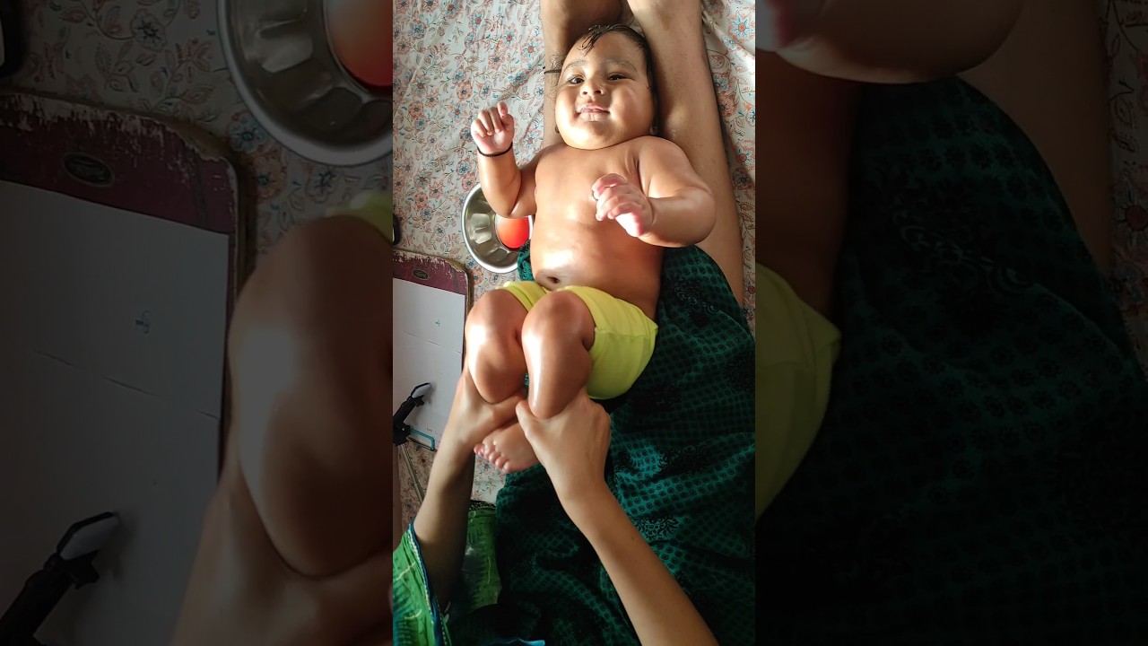don't miss end, cute baby exercise while massage #baby #ytshorts #babyexercise