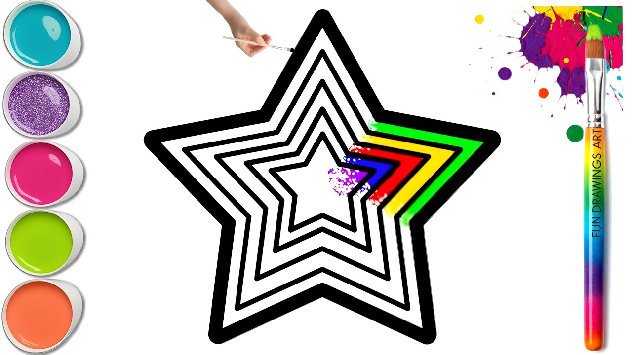 Как нарисовать идеальную звезду 🌟🌈 Рисование и раскрашивание: простой пошаговый урок