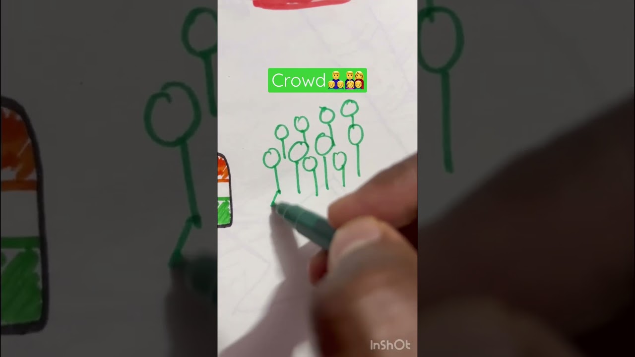 How to draw crowd easy 👨&zwj;👩&zwj;👦&zwj;👦 #shorts #viral #shortsvideo #trending #artsy