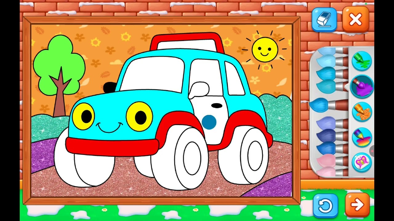 Coloring a Happy Car 🚗😊 | Learn Colors for Kids | Car Coloring for Toddlers 