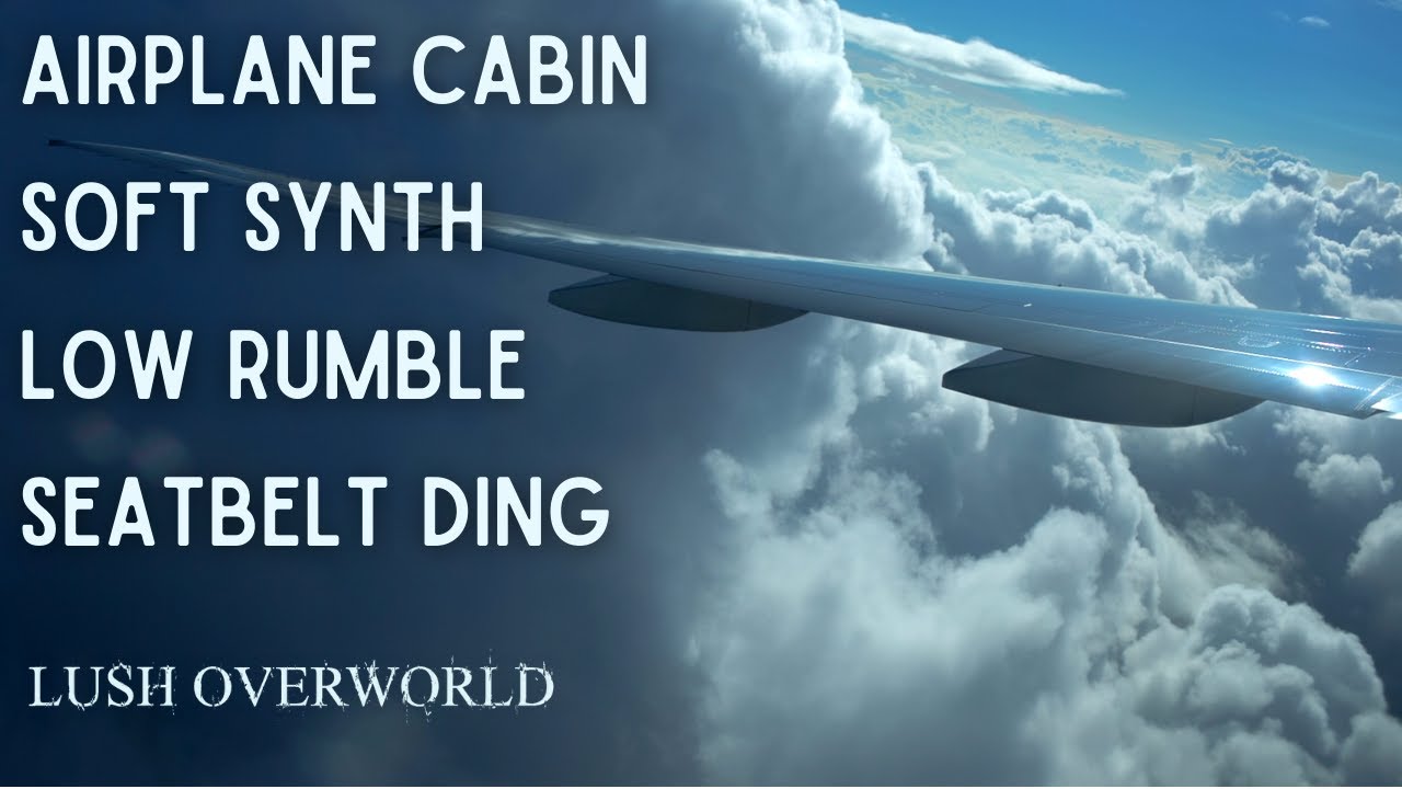 Lush Plane Cabin Atmosphere 8 hours | Soundscape ambience with soft music for study, relax, or sleep