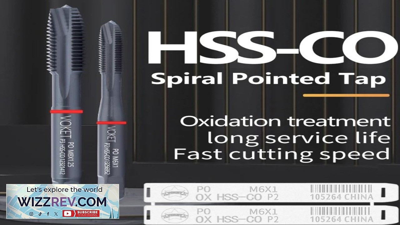 VOKET 1PCS HSS CO Red Ring JIS Standard With OX Spiral Pointed Tap