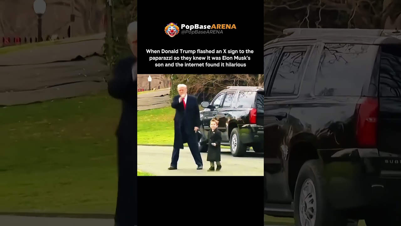 Donald Trump signals to reporters that that's elon musk's son #donaldtrump