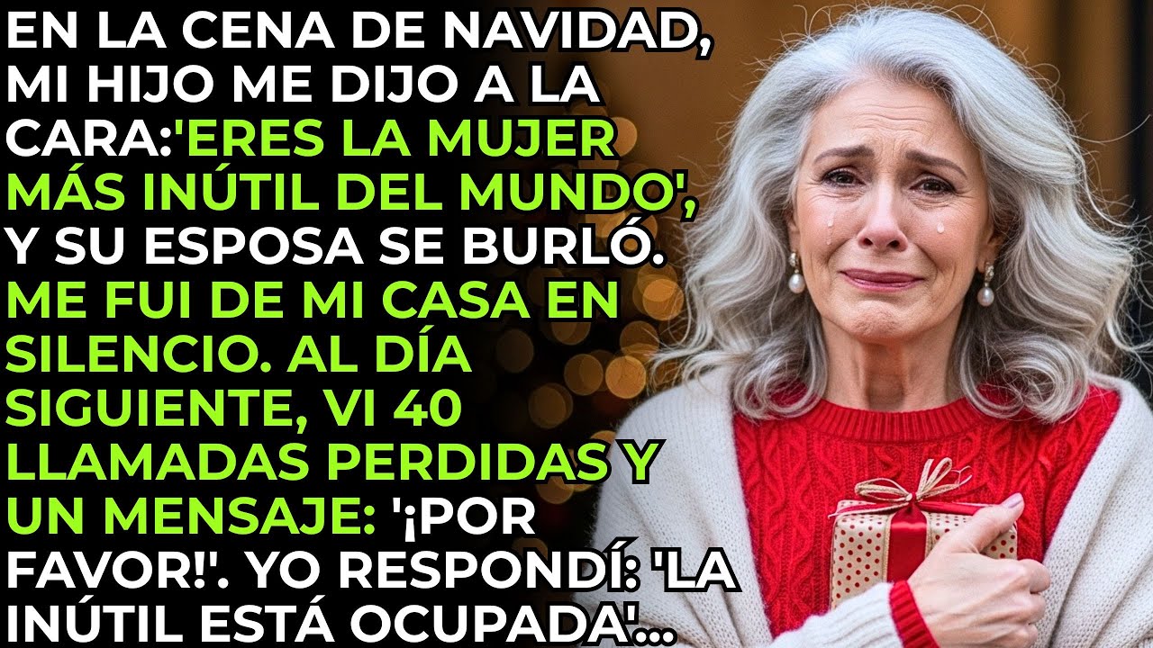 En La Cena Familiar De Navidad, Mi Hijo Dijo: “Eres La Mujer Más Inútil Del Mundo.” Así Que Yo…