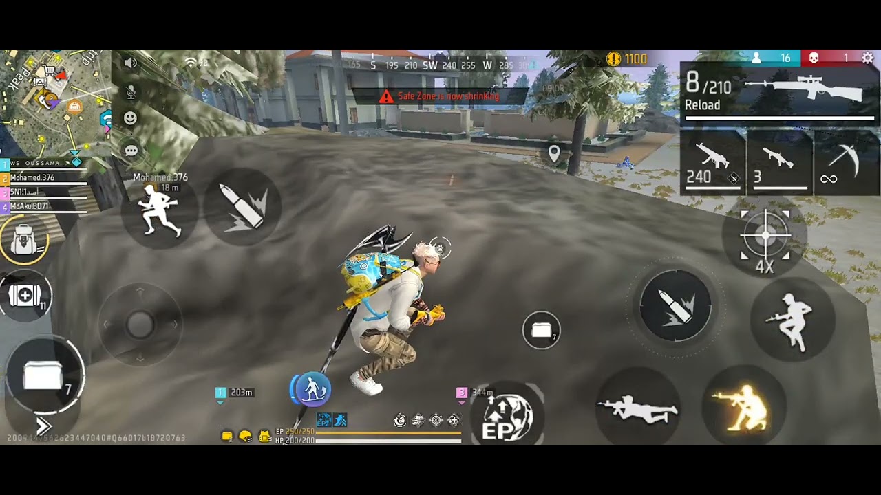 Free fire squad BR ranked Bermuda 1kill action gameplay 