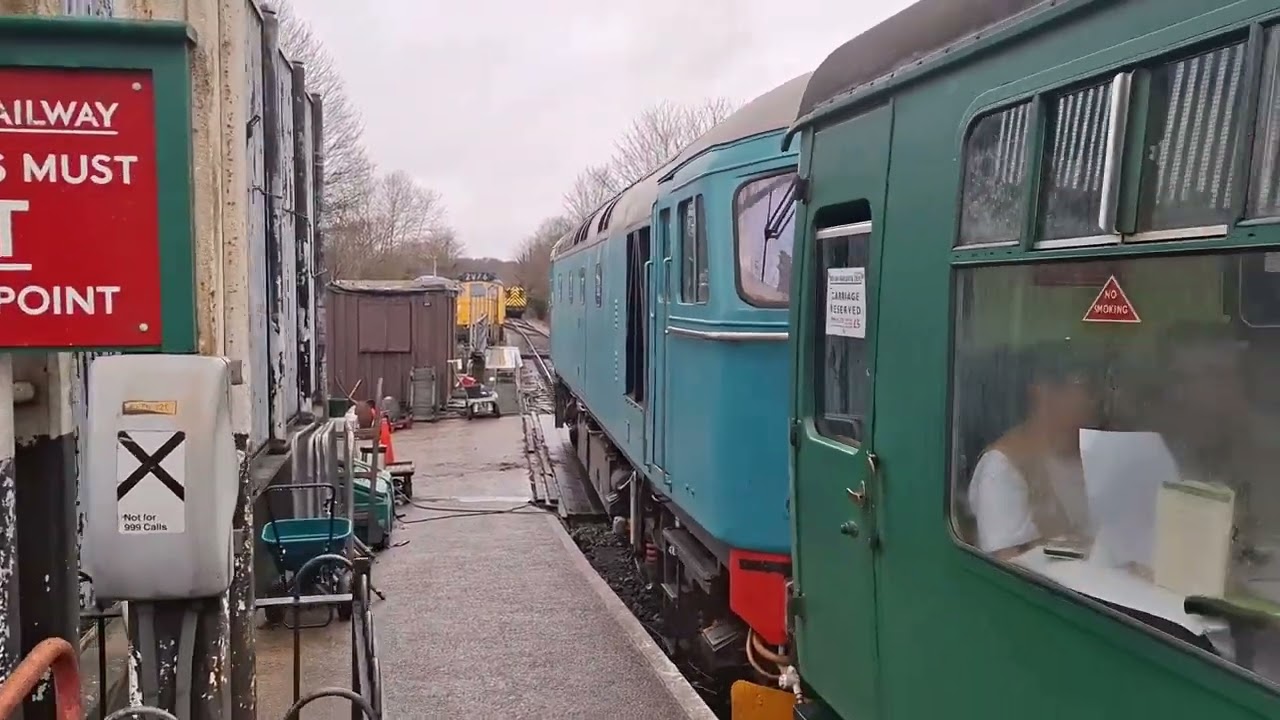 Class 33 pulling carriages & CR 828 out of Tunbridge Wells Spa Valley Railway 01022026