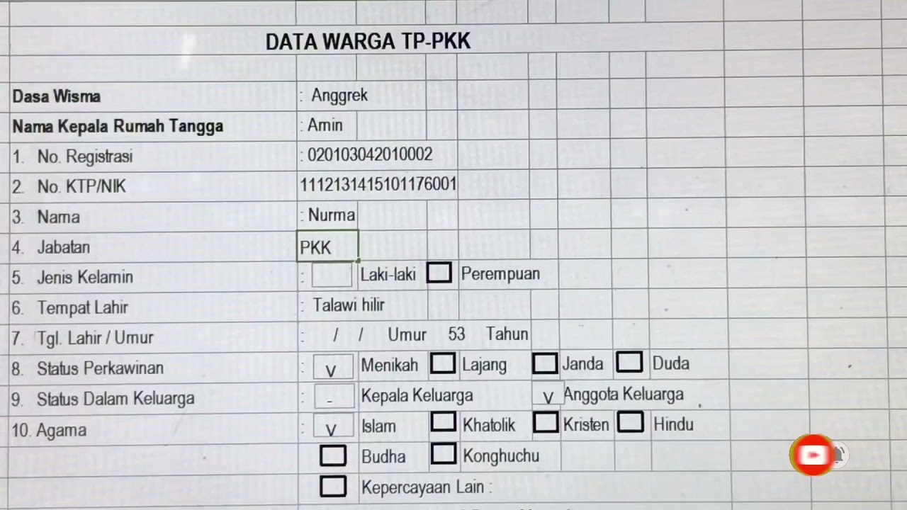Cara  Pengisian Data Kelompok Dasawisma Part 1 sesi 2 : Data Warga