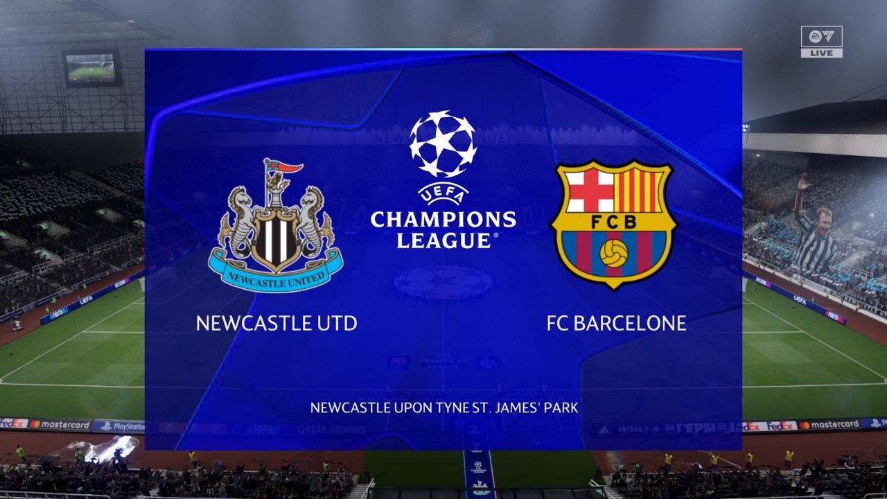 FC 26 - Newcastle vs Barcelona | دور الـ16 (ذهاب) | دوري أبطال أوروبا 🔥