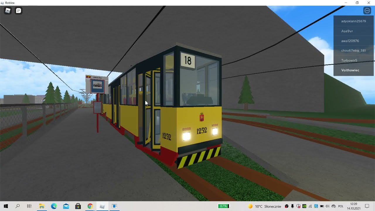 Roblox Virtual Warsaw Transport Simulator: Konstal 105Na 1251+1252 linia 18 (cała trasa)