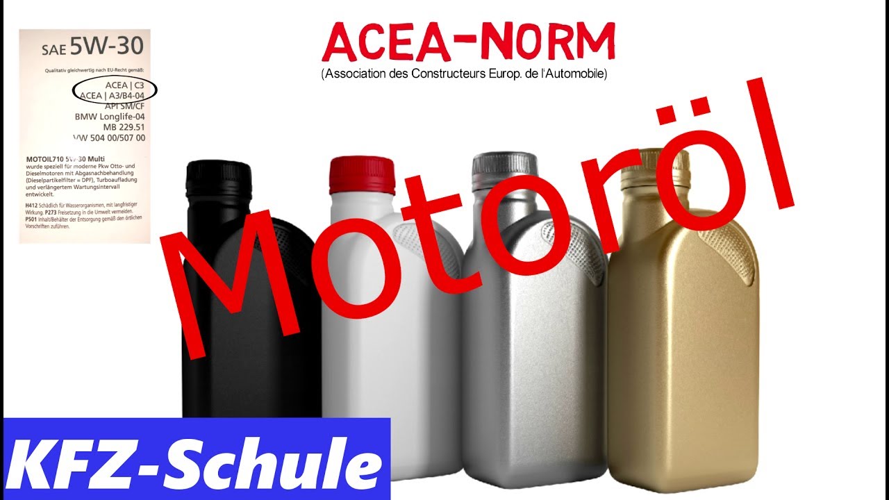 Motoröl - Grundlagen Erklärung (SAE, ACEA, API)