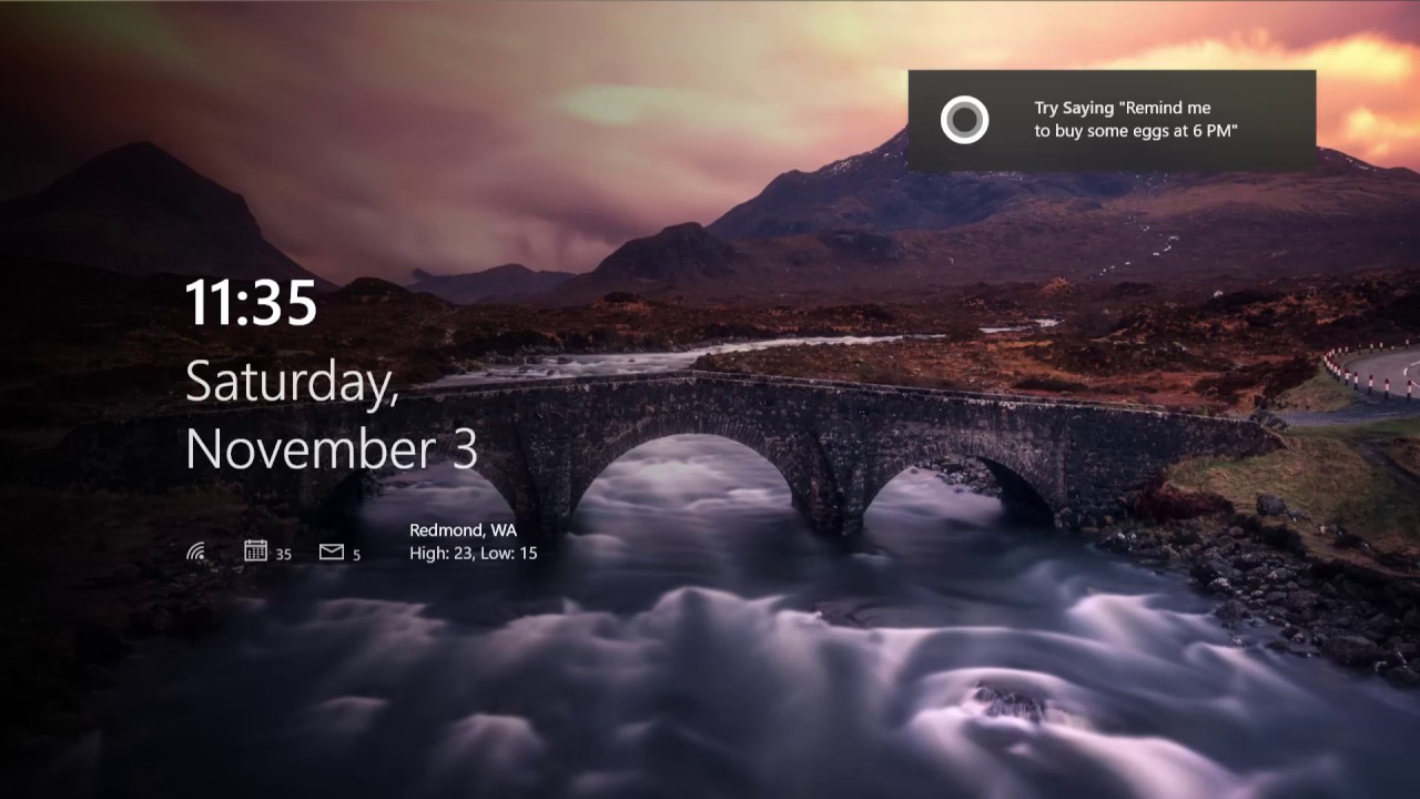 Windows 10 Lock Screen (Concept) - Dark