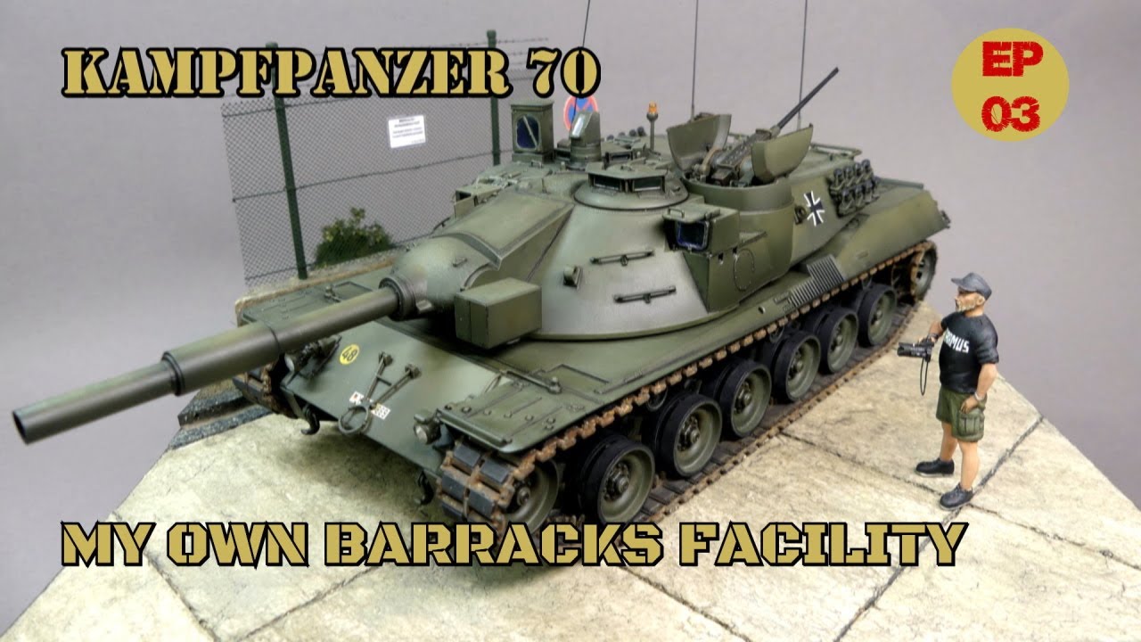 I build my own Barracks Facility Diorama - 1/35 Kampfpanzer 70 from DRAGON