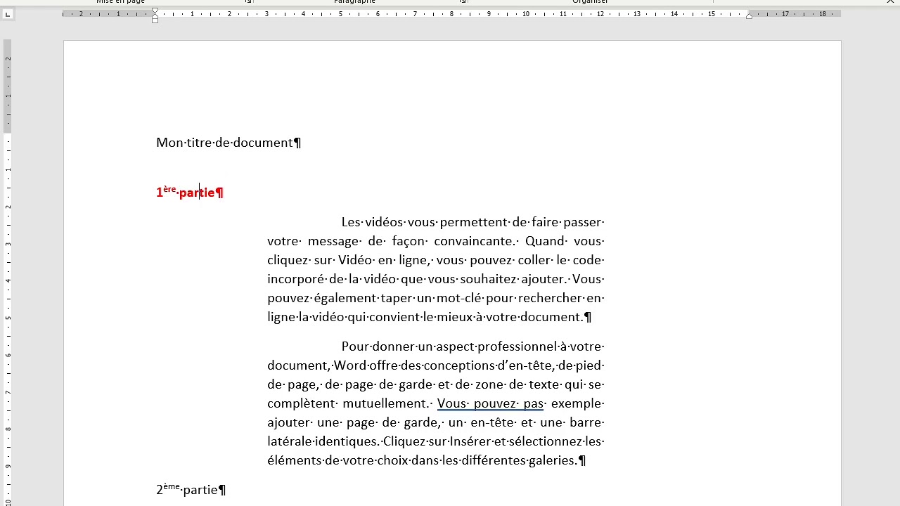 Word -  Retraits et espacements de paragraphes et interlignes