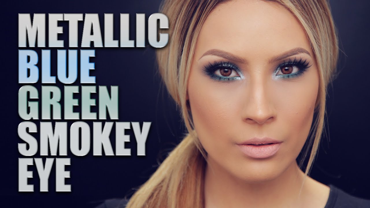Metallic Blue Green Smokey Eye